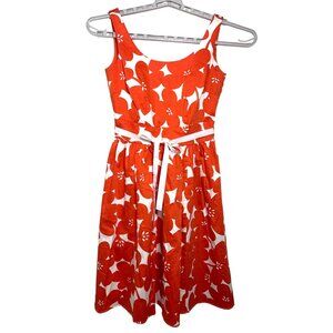 Boden Red and White Floral Cotton Sundress
